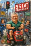 Obraz na Płótnie 55 Urodziny -Kosiarka- Prezent  Karykatura ze Zdjęcia 83113 - miniaturka 2