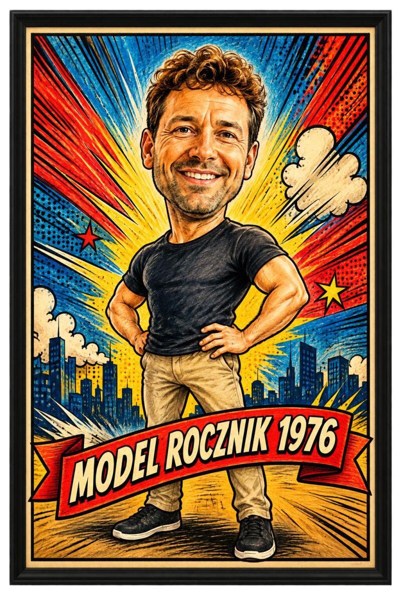 Śmieszny Plakat Urodzinowy ze Zdjęcia — Karykatura Pop-Art | Personalizowany Prezent 83086 - zdjęcie 5
