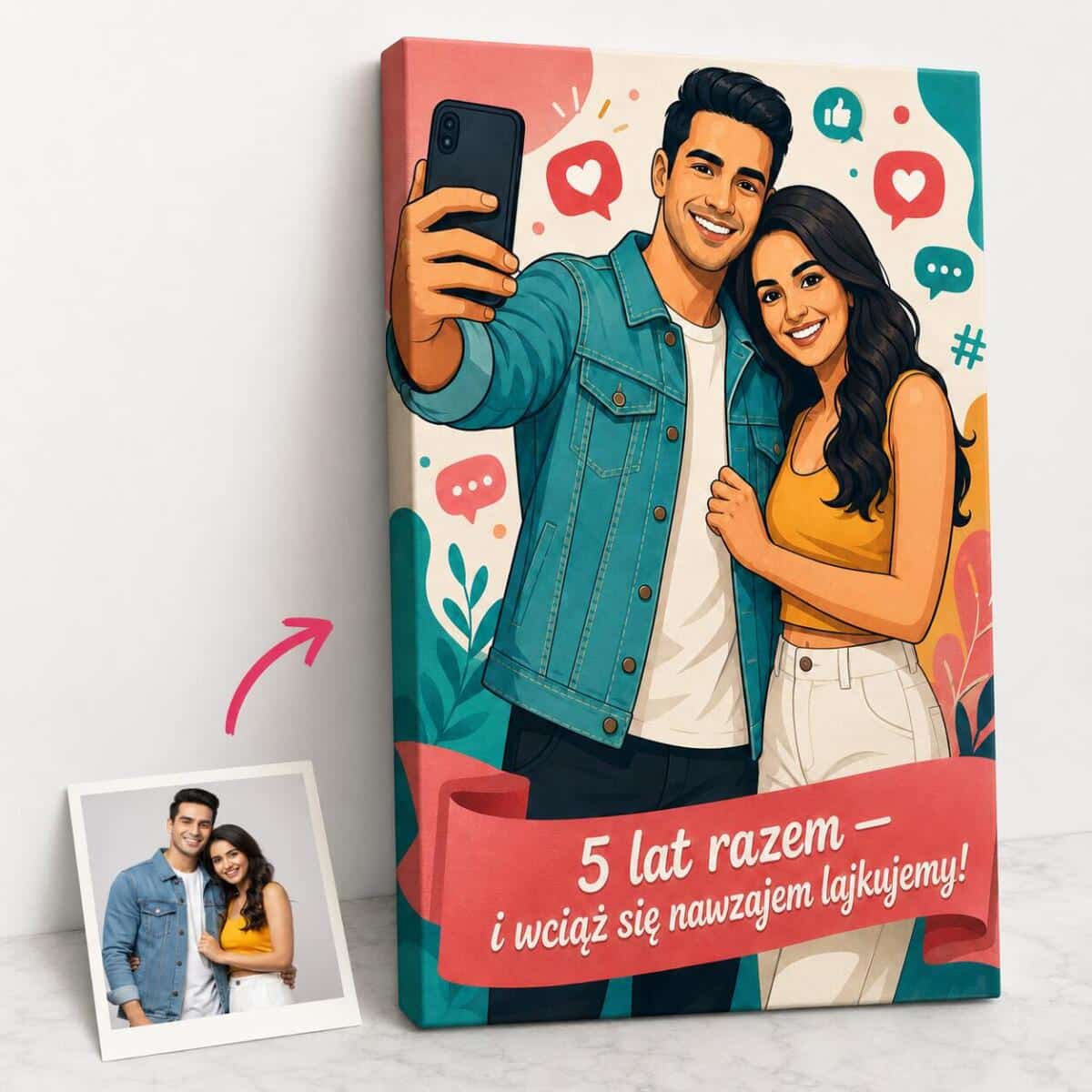 Prezent na 5 rocznicę ślubu (Drewniane Gody) – Portret z Twojego zdjęcia 83028 - zdjęcie 6