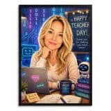 Personalizowany plakat dla nauczyciela informatyki na Dzień Nauczyciela | Portret ze zdjęcia 31470 - miniaturka 1