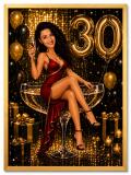 Plakat na 30. Urodziny ze Zdjęcia — Śmieszna Karykatura w Stylu Glamour | Prezent na Trzydziestkę 83074 - miniaturka 4
