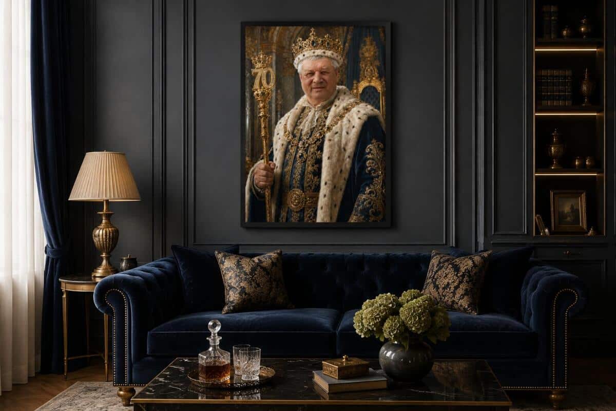 Personalizowany Plakat Król na 70 Urodziny | Portret ze Zdjęcia 31442 - zdjęcie 3