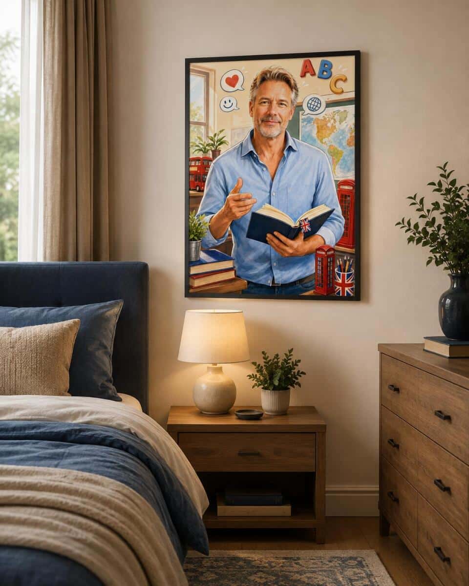 Personalizowany plakat dla nauczyciela języka angielskiego na Dzień Nauczyciela | Portret ze zdjęcia 31471 - zdjęcie 4