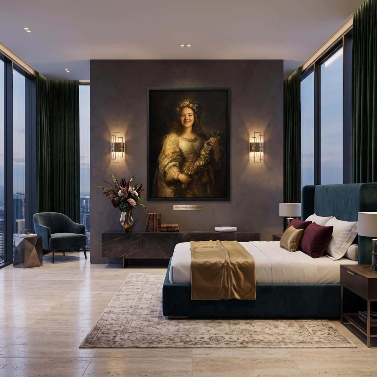 Personalizowany Plakat Portret Królewski | Obraz w Stylu Vintage Flora 31395 - zdjęcie 4