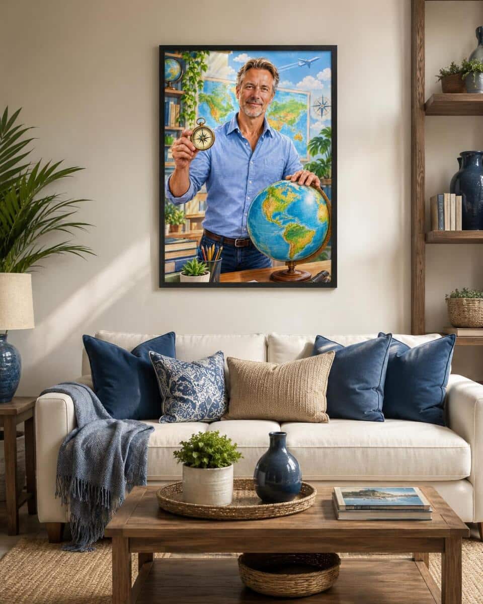 Personalizowany plakat dla nauczyciela geografii na Dzień Nauczyciela | Globus i kompas 31468 - zdjęcie 3