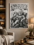 Śmieszny Plakat na 50. Urodziny ze Zdjęcia — Karykatura z Hasłem | Zabawny Prezent na Pięćdziesiątkę 83079 - miniaturka 2
