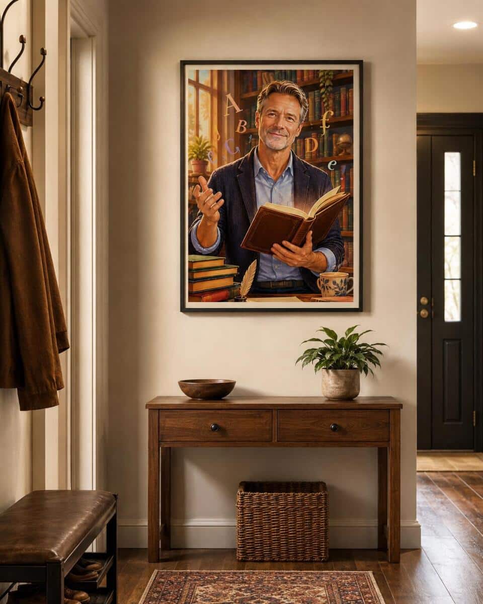 Personalizowany plakat dla nauczyciela języka polskiego na Dzień Nauczyciela | Literacki portret ze zdjęcia 31475 - zdjęcie 5