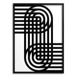 Nowoczesny Plakat na ścianę- Linie Geometryczne | Czarno-Biały Obraz 31400 - miniaturka 1