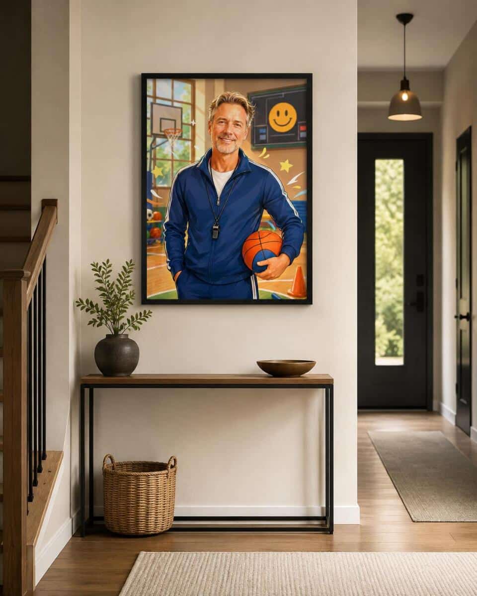 Personalizowany plakat dla nauczyciela WF na Dzień Nauczyciela | Sportowy portret ze zdjęcia 31479 - zdjęcie 4
