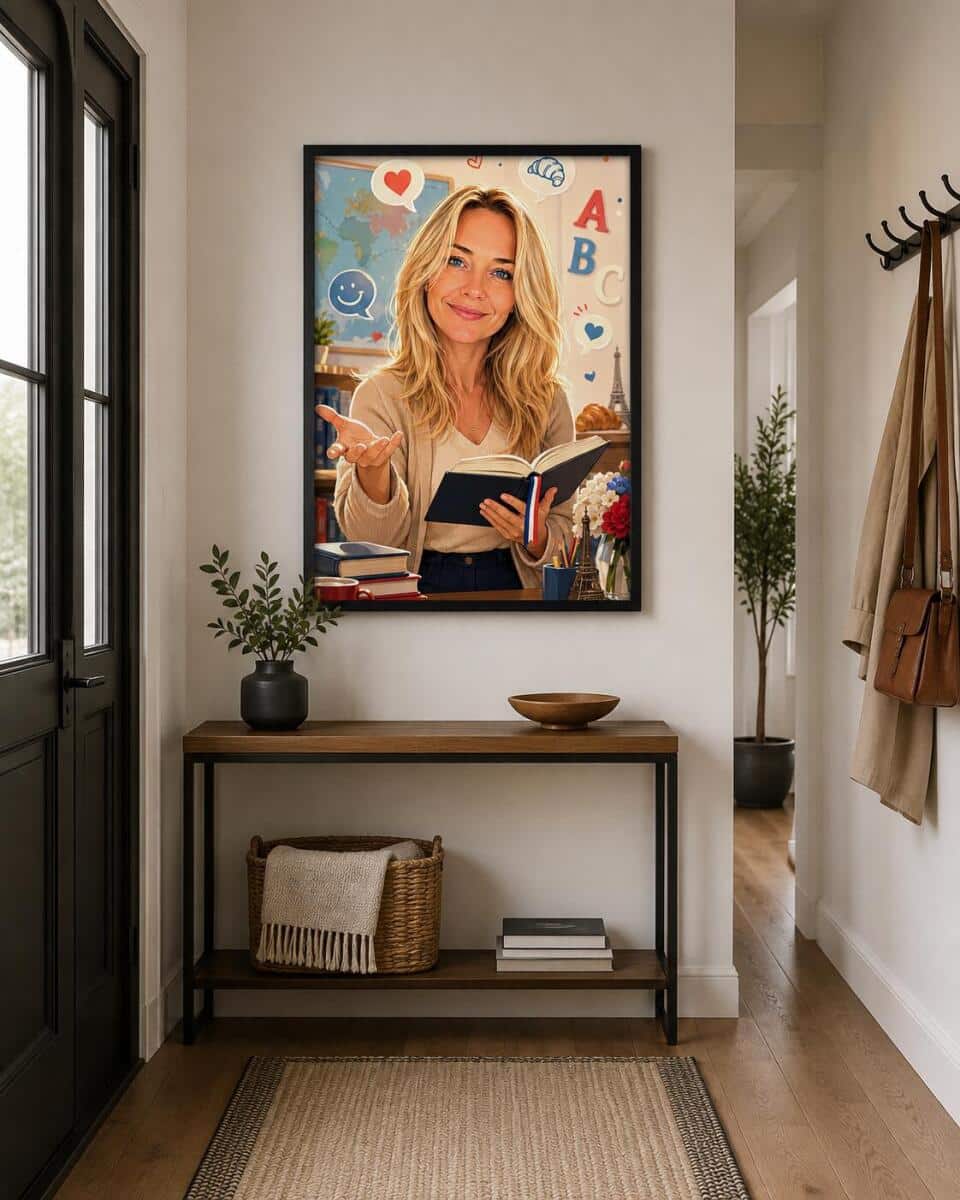 Personalizowany plakat dla nauczyciela języka francuskiego na Dzień Nauczyciela | Portret ze zdjęcia 31472 - zdjęcie 3
