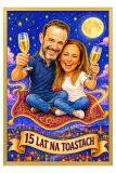 Śmieszny Plakat na 15. Rocznicę Ślubu ze Zdjęcia — Bajkowa Karykatura Pary „15 lat | Kryształowe Gody 83088 - miniaturka 2
