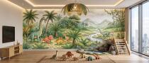 Fototapeta Dziecięca Egzotyczne Dinozaury | Dekoracja na ścianę Montessori 31366 - miniaturka 3