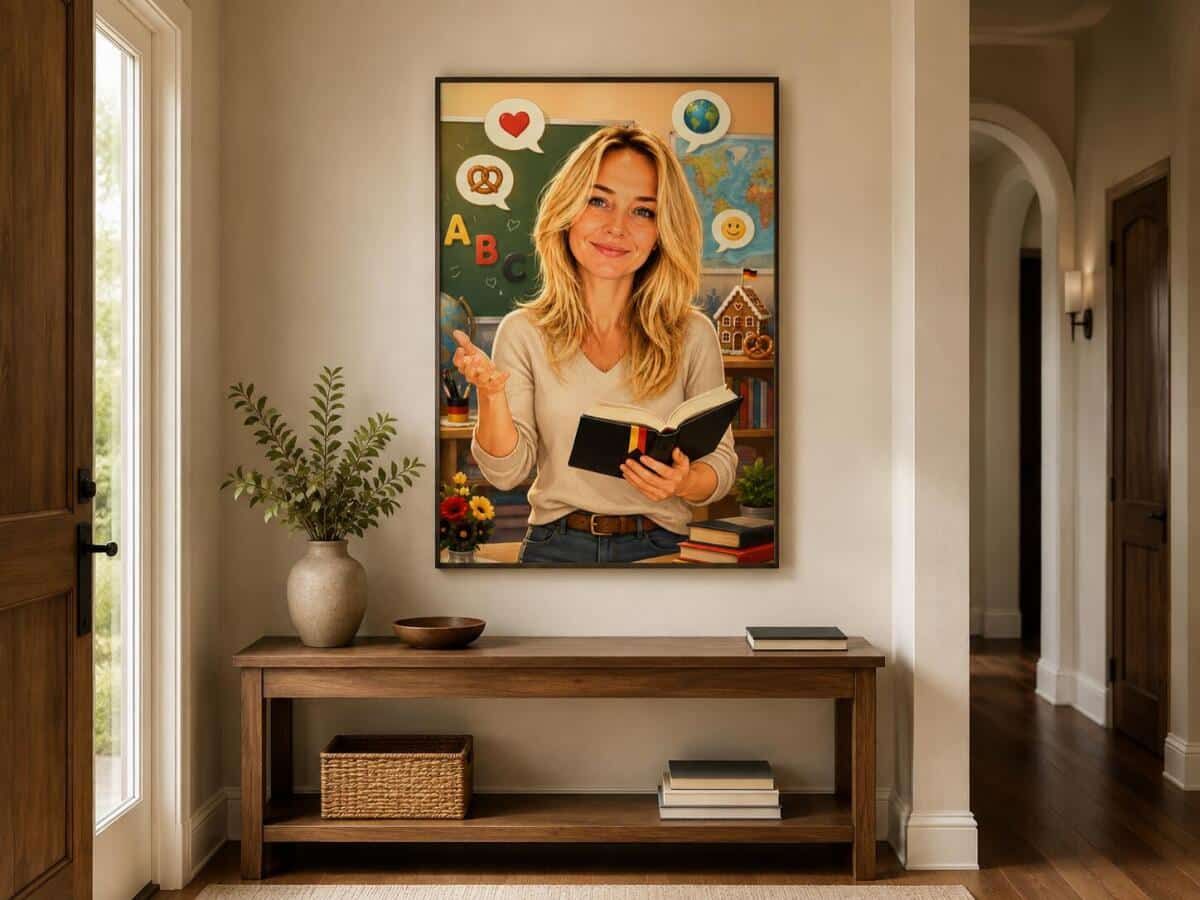 Personalizowany plakat dla nauczyciela języka niemieckiego na Dzień Nauczyciela | Portret ze zdjęcia 31474 - zdjęcie 8