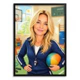 Personalizowany plakat dla nauczyciela WF na Dzień Nauczyciela | Sportowy portret ze zdjęcia 31479 - miniaturka 2