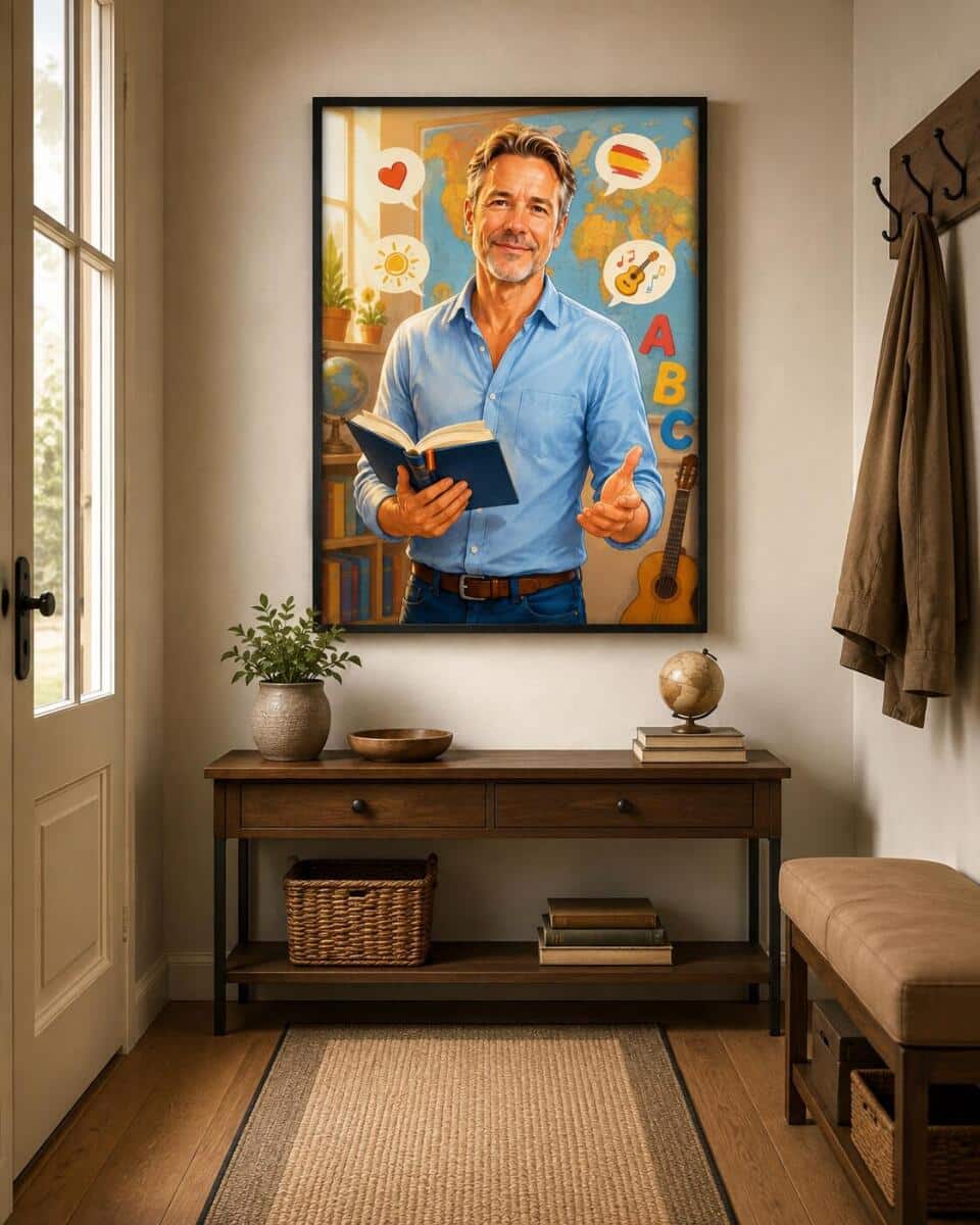 Personalizowany plakat dla nauczyciela języka hiszpańskiego na Dzień Nauczyciela | Portret ze zdjęcia 31473 - zdjęcie 8