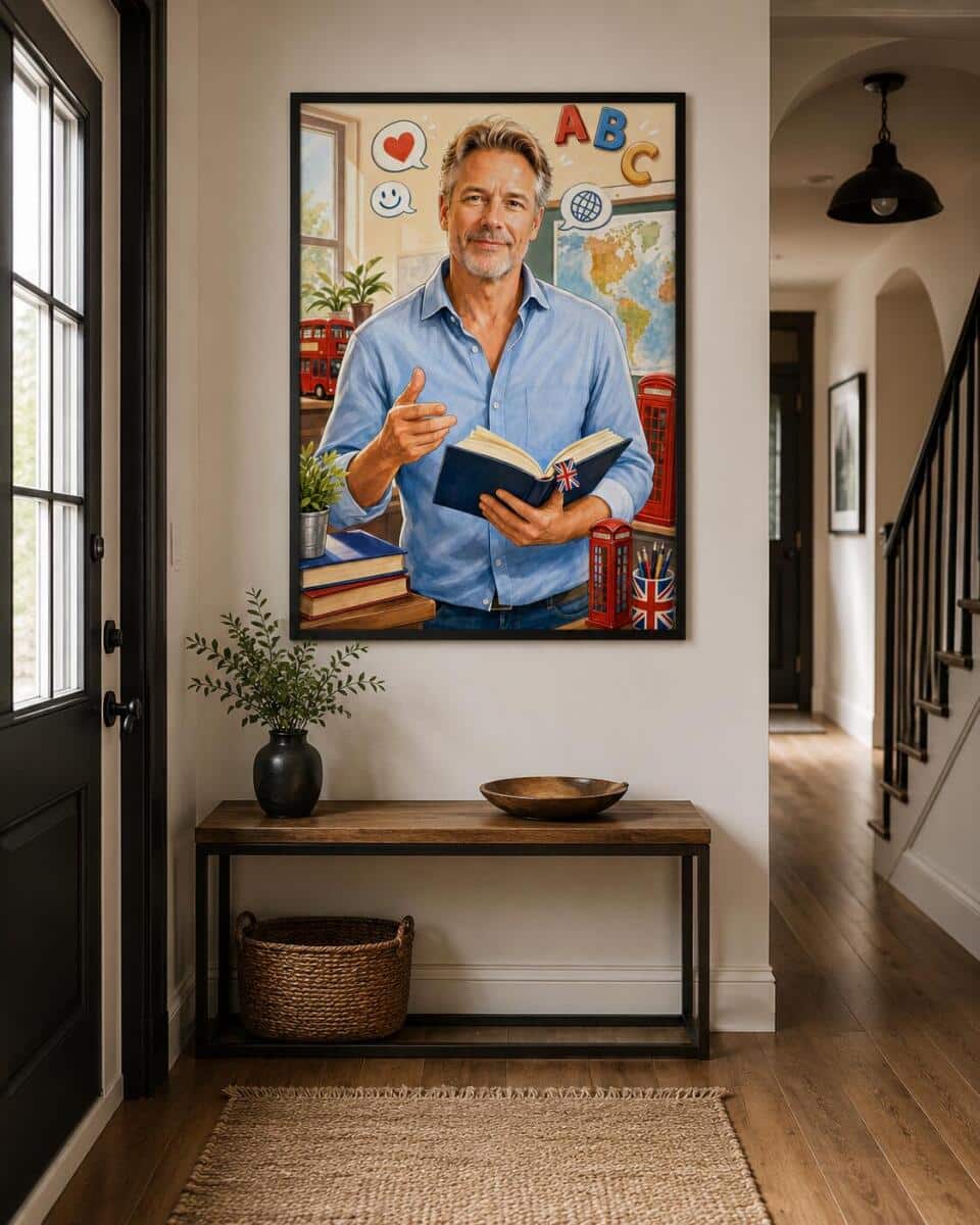 Personalizowany plakat dla nauczyciela języka angielskiego na Dzień Nauczyciela | Portret ze zdjęcia 31471 - zdjęcie 3