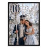 Plakat Królewska Para 10 Rocznica Ślubu | Elegancki Portret Glamour Cynowe Gody 31412 - miniaturka 1