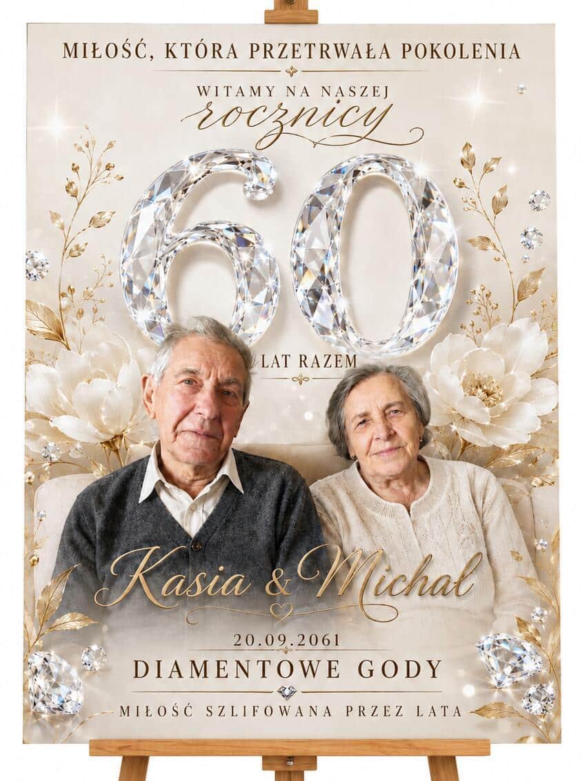 Tablica Powitalna na 60. Rocznicę Ślubu – Diamentowe Gody 39013