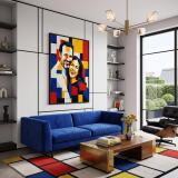 Plakat Personalizowany ze Zdjęcia- Styl De Stijl Mondrian | Portret Pary 31387 - miniaturka 4