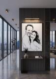 Portret ze zdjęcia Line Art- Plakat do sypialni | Dekoracja ścienna Para 31376 - miniaturka 3