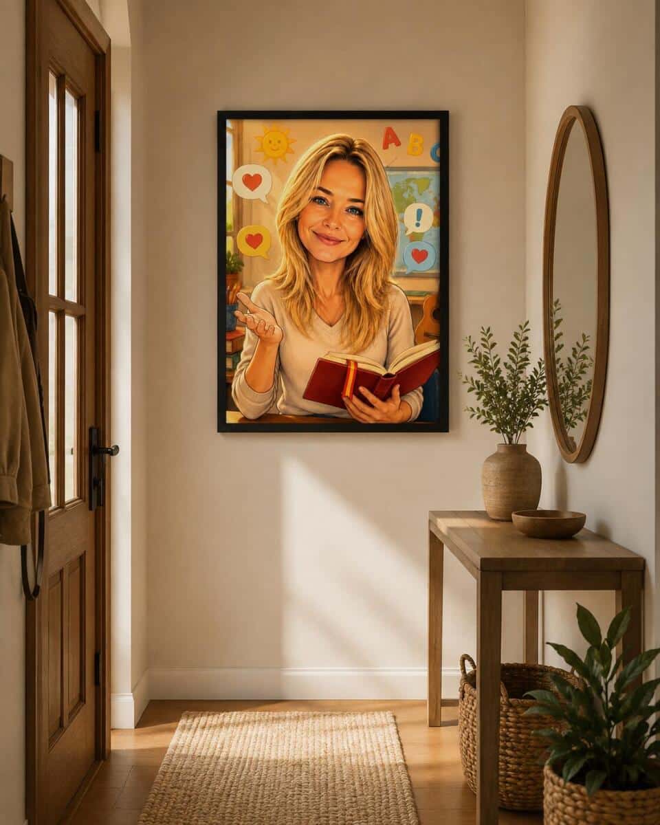 Personalizowany plakat dla nauczyciela języka hiszpańskiego na Dzień Nauczyciela | Portret ze zdjęcia 31473 - zdjęcie 5