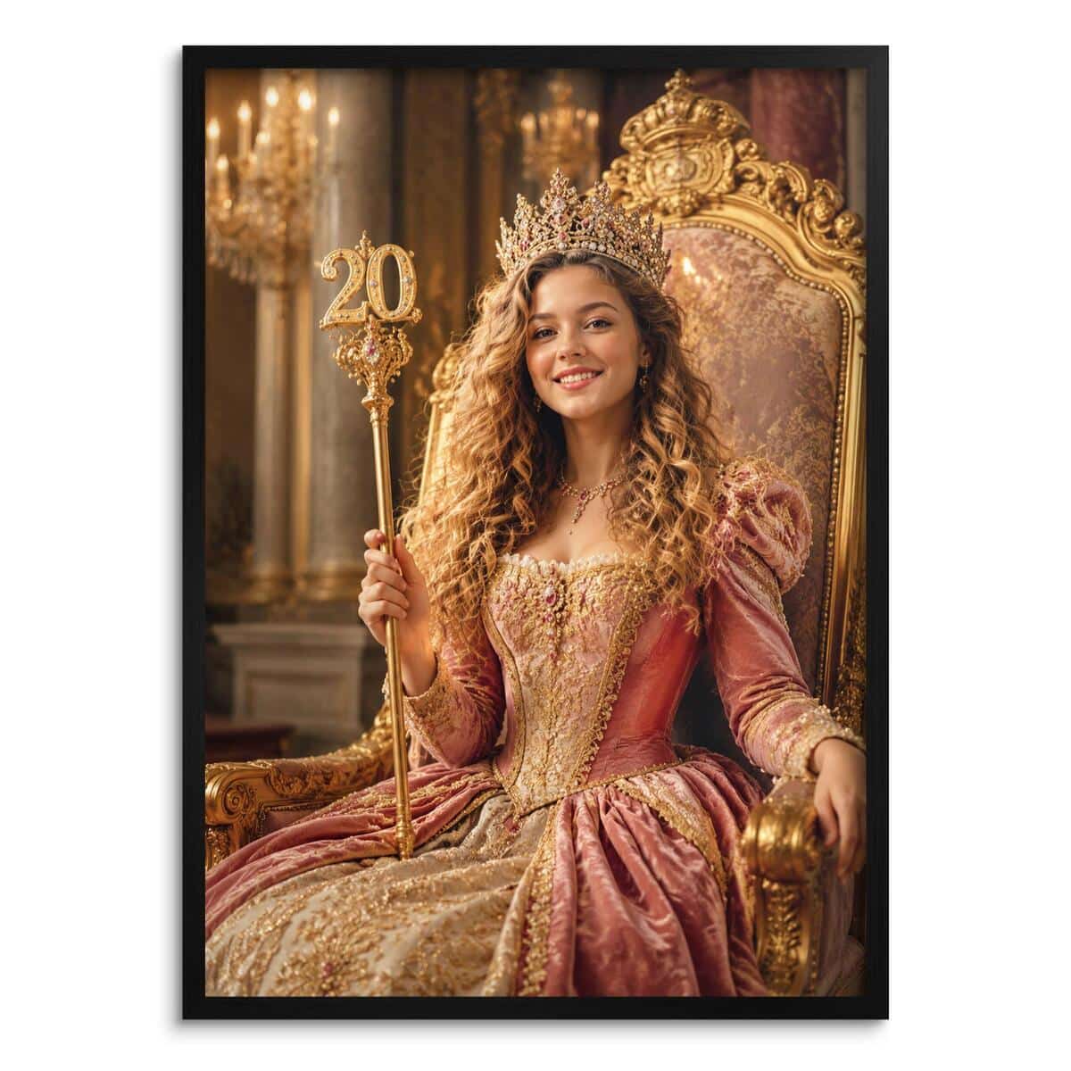 Personalizowany Plakat Królowa na 20 Urodziny | Portret ze Zdjęcia 31444