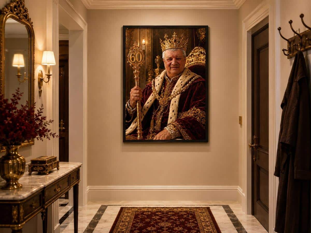 Personalizowany Plakat Król na 60 Urodziny | Portret ze Zdjęcia 31441 - zdjęcie 4