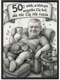 Śmieszny Plakat na 50. Urodziny ze Zdjęcia — Karykatura z Hasłem | Zabawny Prezent na Pięćdziesiątkę 83079 - miniaturka 1