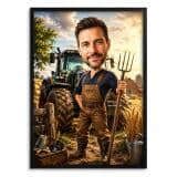 Personalizowany Plakat dla Rolnika na Urodziny | Karykatura ze Zdjęcia 31496 - miniaturka 1