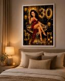Plakat na 30. Urodziny ze Zdjęcia — Śmieszna Karykatura w Stylu Glamour | Prezent na Trzydziestkę 83074 - miniaturka 2