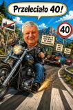 Karykatura z Twojego zdjęcia na 40 urodziny – Śmieszny portret motocyklisty | Prezent upominek 83051 - miniaturka 3