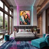Portret ze Zdjęcia w Stylu Graffiti- Cegła i Spray | Nowoczesny Plakat Loft 31382 - miniaturka 2