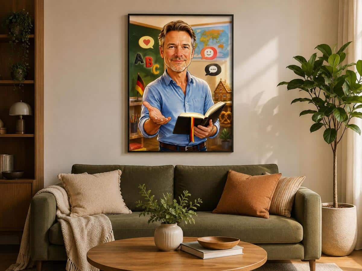 Personalizowany plakat dla nauczyciela języka niemieckiego na Dzień Nauczyciela | Portret ze zdjęcia 31474 - zdjęcie 3