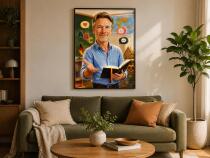 Personalizowany plakat dla nauczyciela języka niemieckiego na Dzień Nauczyciela | Portret ze zdjęcia 31474 - miniaturka 3