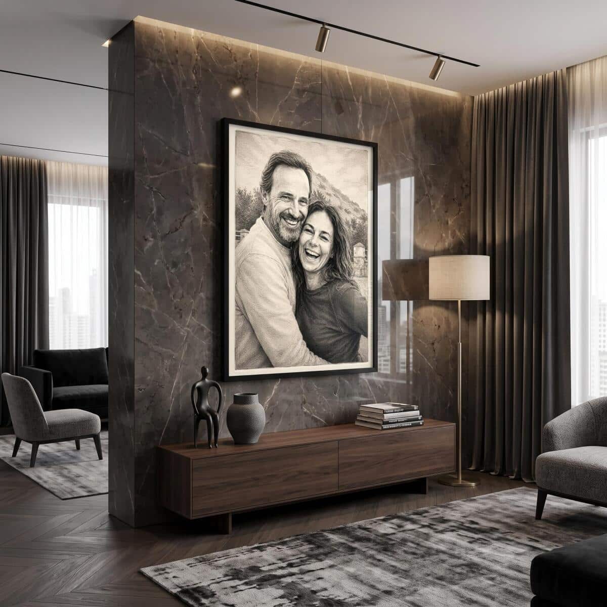 Personalizowany Plakat ze Zdjęcia- Portret Akwaforta | Prezent na Rocznicę 31393 - zdjęcie 3