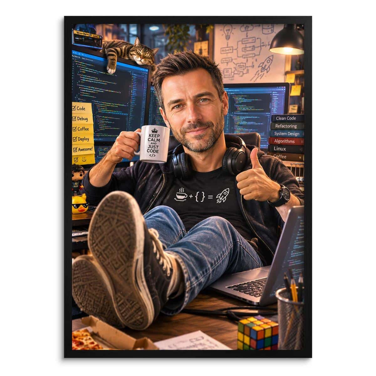 Personalizowany Plakat dla Programisty na Urodziny | Portret ze Zdjęcia 31493