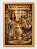 Plakat na 20 Rocznicę Ślubu ze Zdjęcia — Śmieszna Karykatura Pary | Porcelanowe Gody 83070 - miniaturka 4