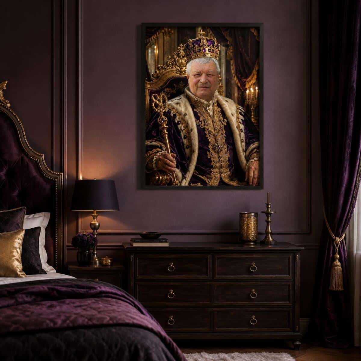 Personalizowany Plakat Król na 80 Urodziny | Portret ze Zdjęcia 31443 - zdjęcie 2