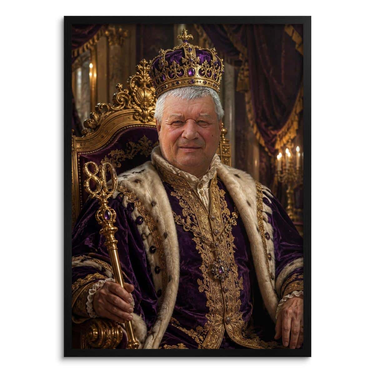 Personalizowany Plakat Król na 80 Urodziny | Portret ze Zdjęcia 31443