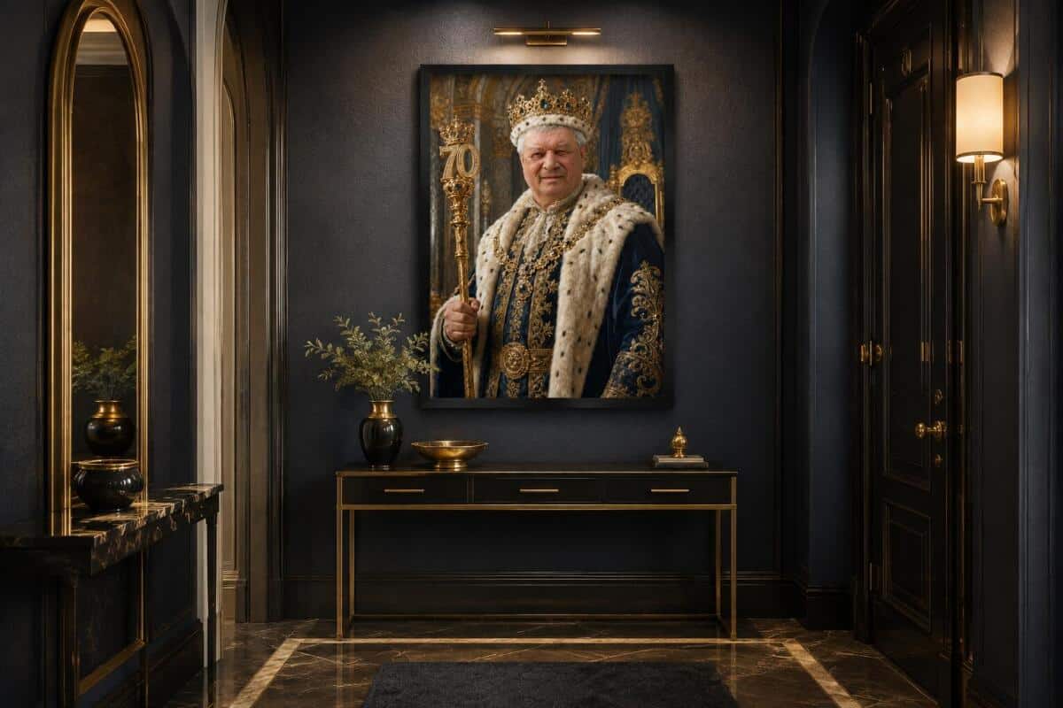 Personalizowany Plakat Król na 70 Urodziny | Portret ze Zdjęcia 31442 - zdjęcie 4