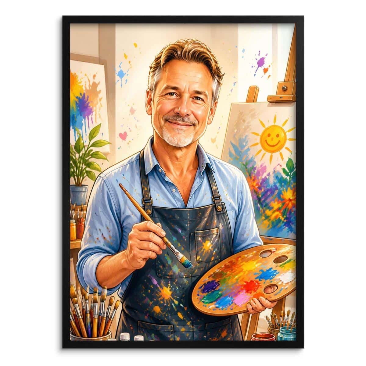 Personalizowany plakat dla nauczyciela plastyki na Dzień Nauczyciela | Portret ze zdjęcia 31478 - zdjęcie 2
