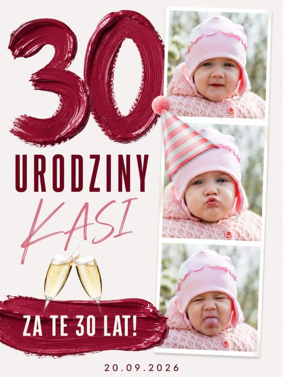 Tablica powitalna na 30 urodziny ze zdjęciem z dzieciństwa | Plakat powitalny dla kobiety 39033 - zdjęcie 5