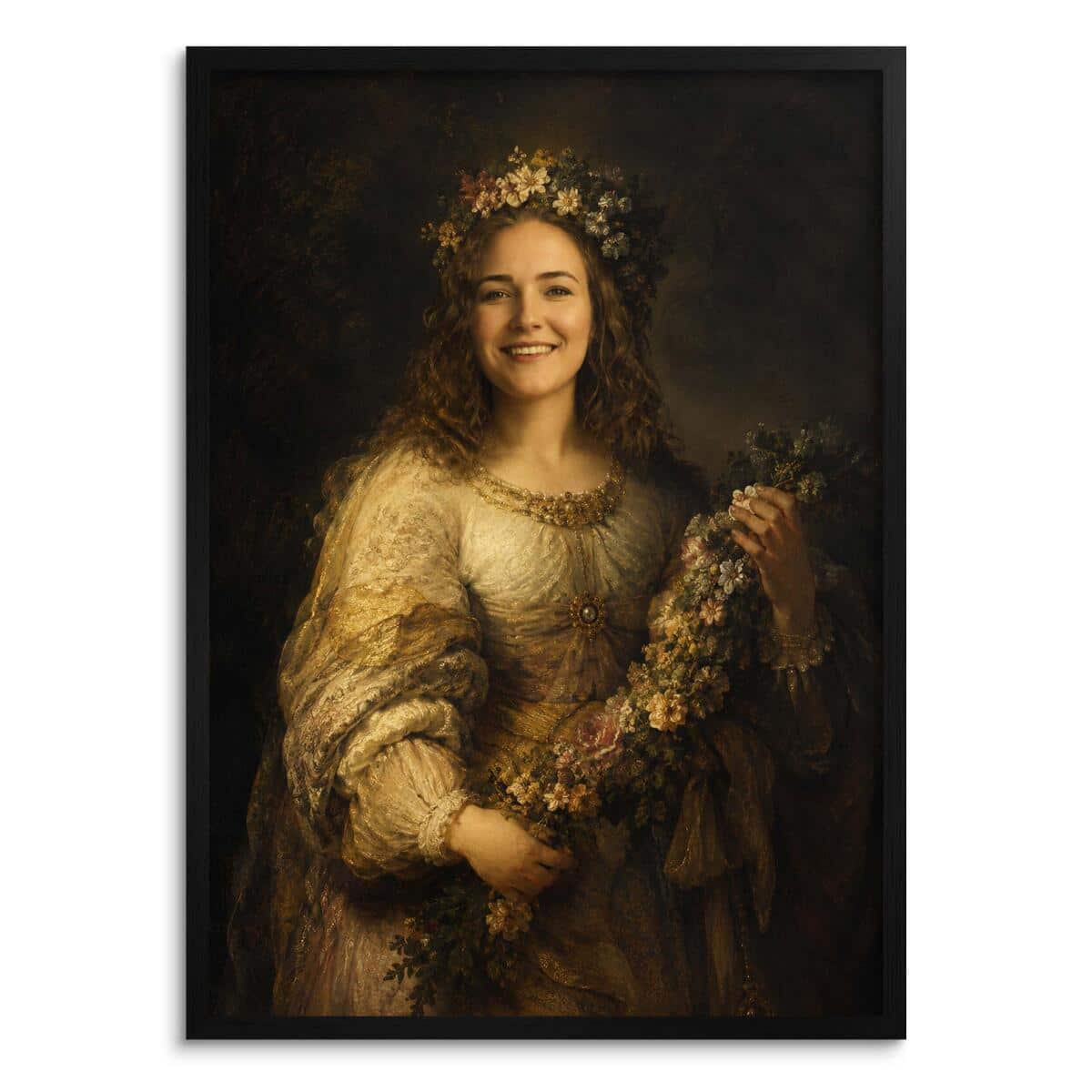 Personalizowany Plakat Portret Królewski | Obraz w Stylu Vintage Flora 31395