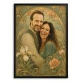 Personalizowany Plakat dla Pary- Vintage Art Nouveau | Wyjątkowy Prezent na Ślub 31381 - miniaturka 1