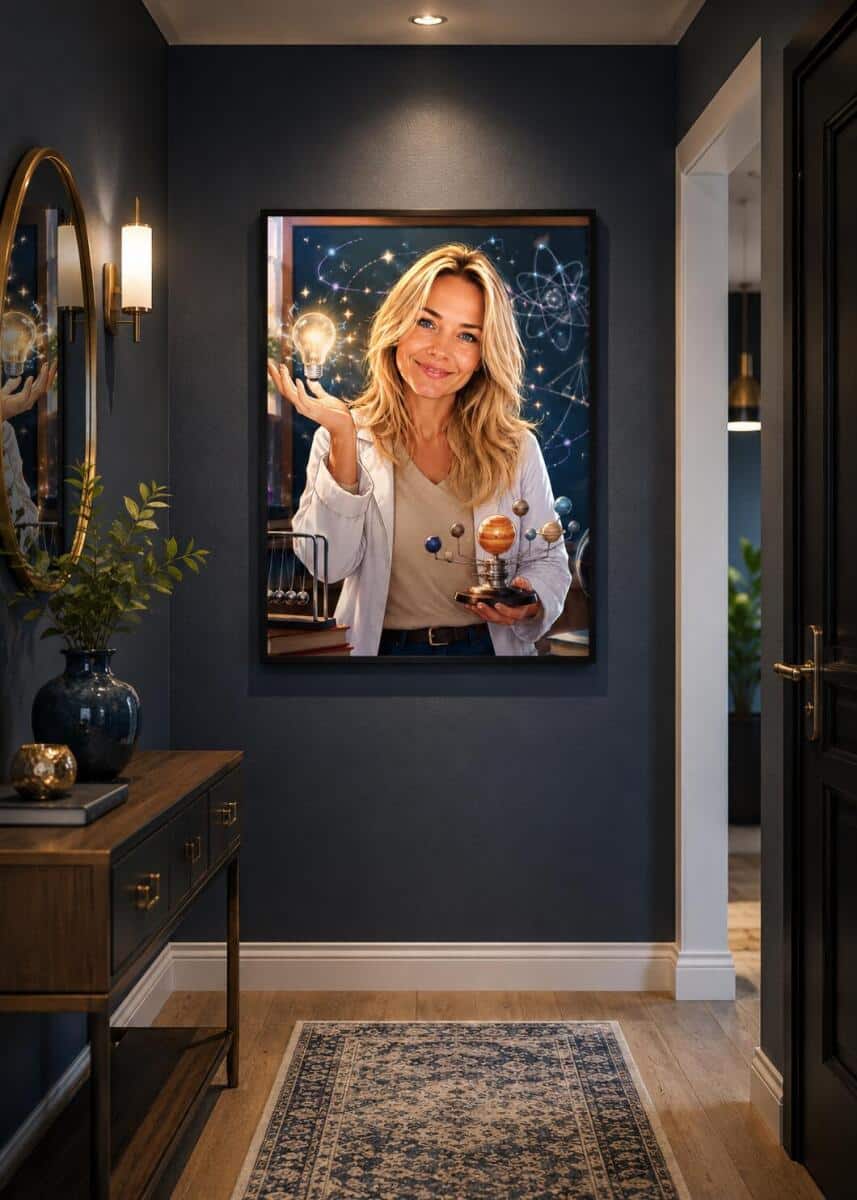 Personalizowany plakat dla nauczyciela fizyki na Dzień Nauczyciela | Portret ze zdjęcia 31467 - zdjęcie 7