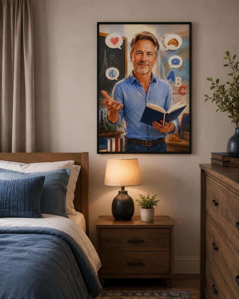 Personalizowany plakat dla nauczyciela języka francuskiego na Dzień Nauczyciela | Portret ze zdjęcia 31472 - zdjęcie 8