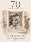 Tablica powitalna na 70 urodziny ze zdjęciem z dzieciństwa | Plakat urodzinowy dla Kobiety na siedemdziesiątkę 39041 - miniaturka 4