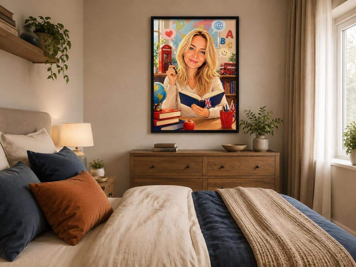 Personalizowany plakat dla nauczyciela języka angielskiego na Dzień Nauczyciela | Portret ze zdjęcia 31471 - zdjęcie 5