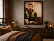 Stylowy Plakat ze Zdjęcia – Portret Budowlańca | Prezent z Własnym Tekstem 31501 - miniaturka 2