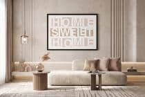 Plakat na Ścianę- Home Sweet Home Beżowy | Przytulna Dekoracja do Przedpokoju 31408 - miniaturka 2